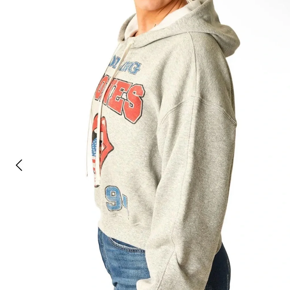 Rolling Stones Gray Hoodie with Graphic Print